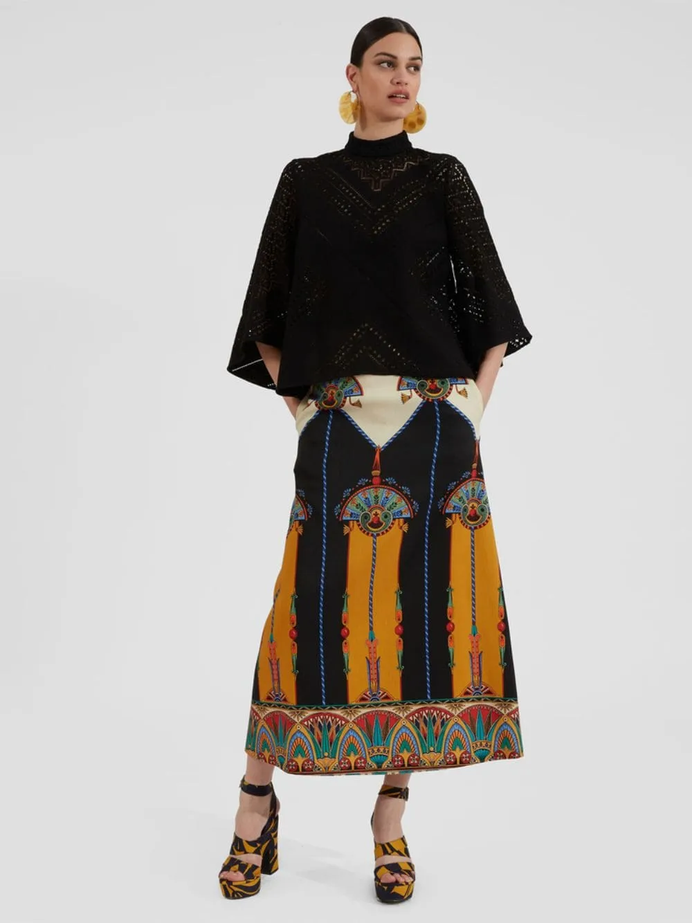 A-Line Printed Skirt