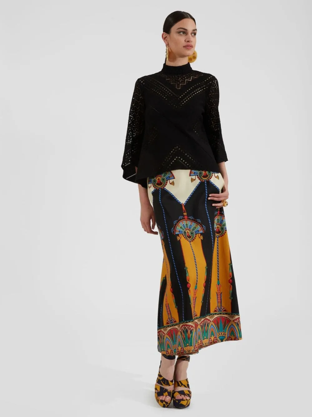 A-Line Printed Skirt