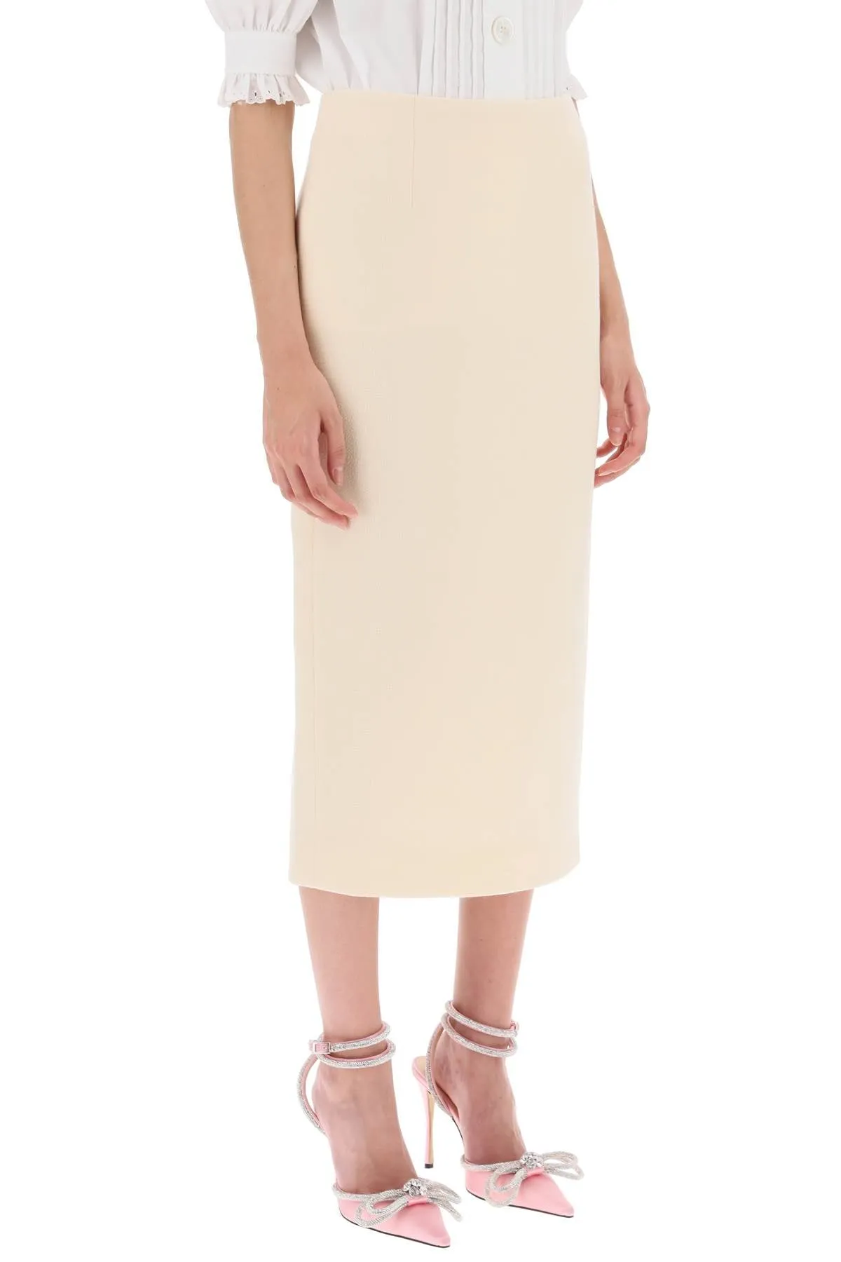 Alessandra rich pencil skirt in virgin wool tweed