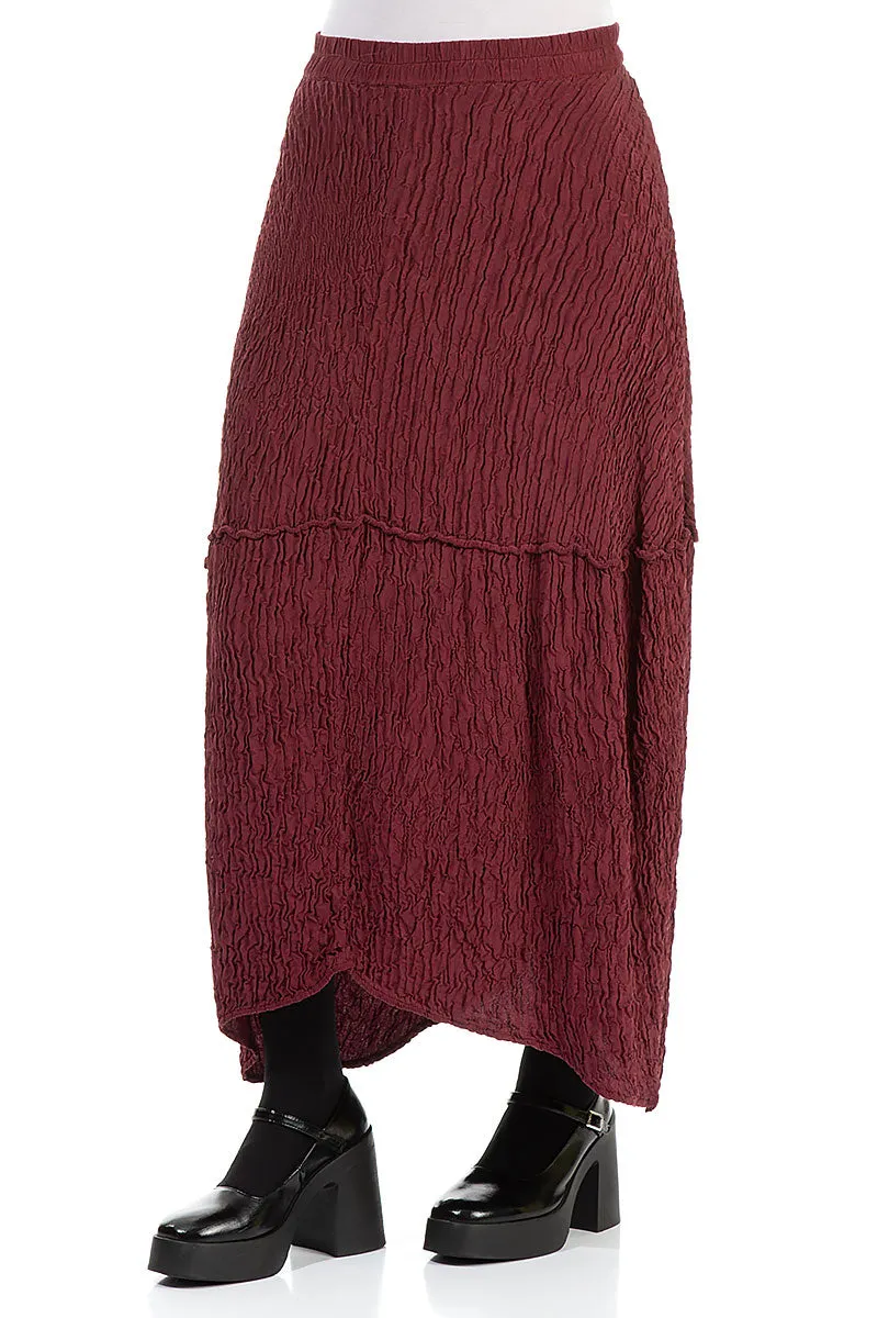 Balloon Burgundy Crinkled Silk Maxi Skirt