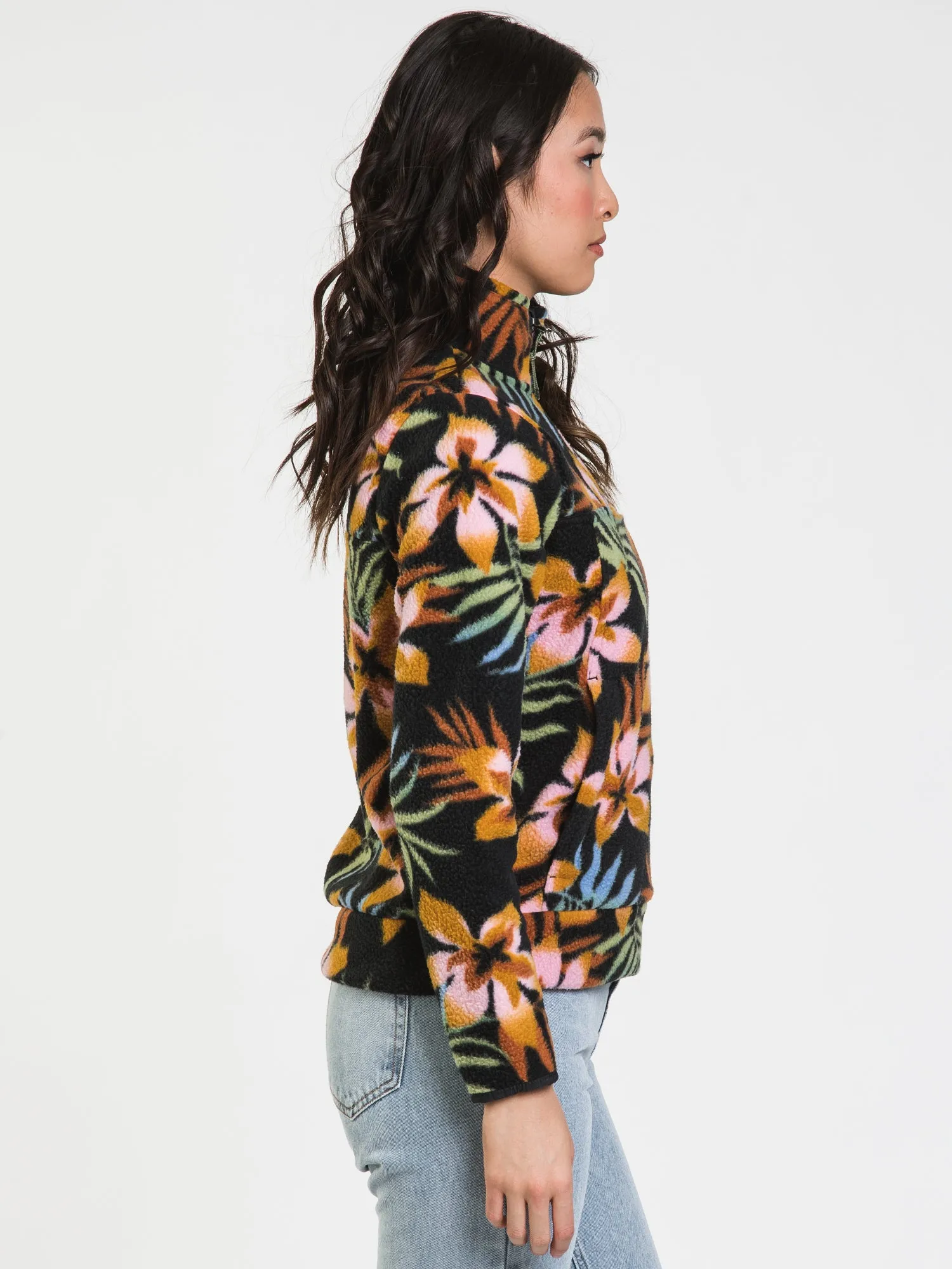 BILLABONG BOUNDARY MOCK 1/2 ZIP - ALL OVER FLOWER PRINT - CLEARANCE