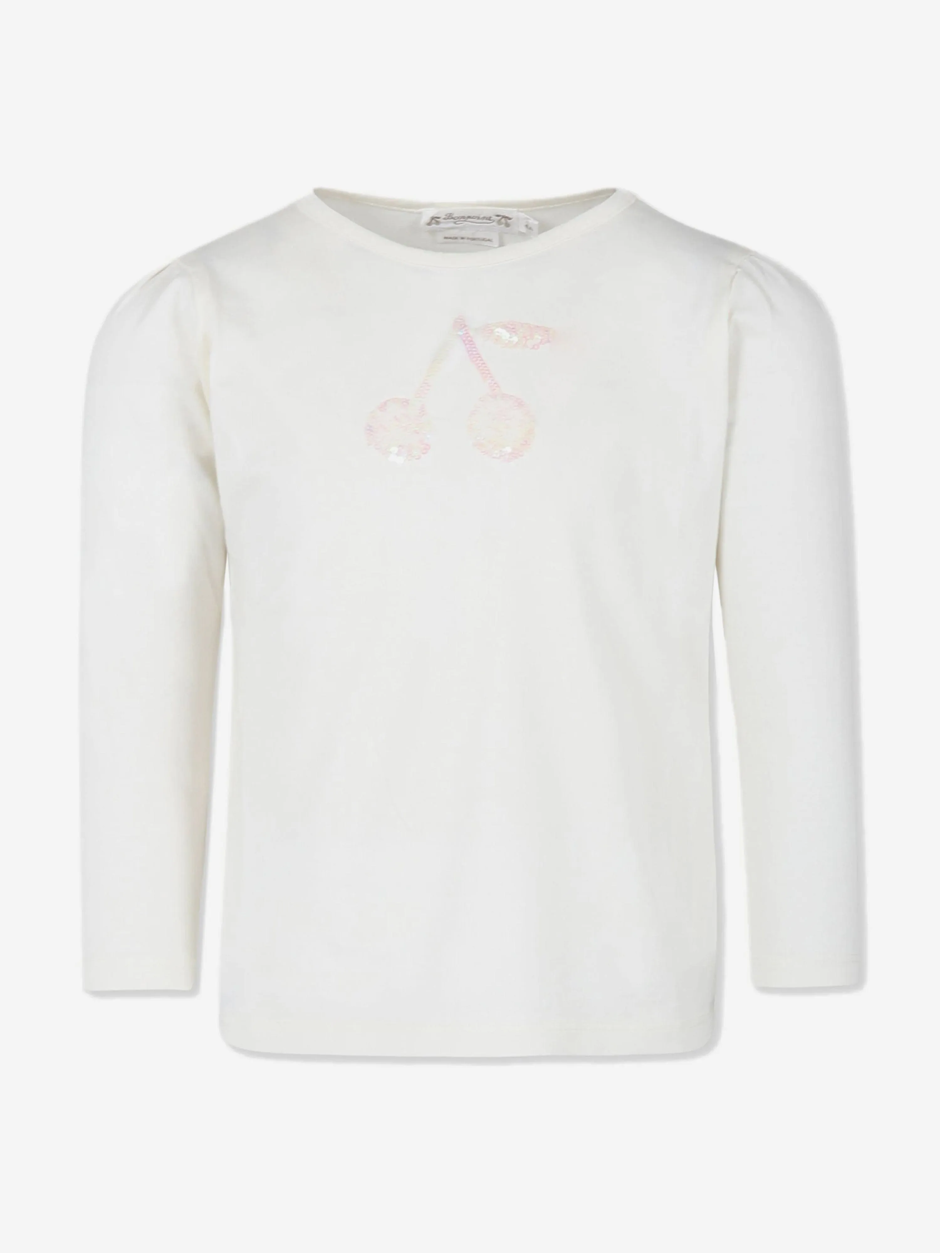 Bonpoint Girls Gracieuse Long Sleeve T-Shirt in White