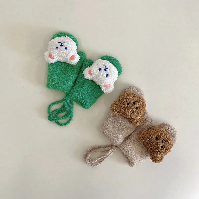 Cartoon Bear Baby Mittens /Winter Warm Children Handschoen 1-3Year