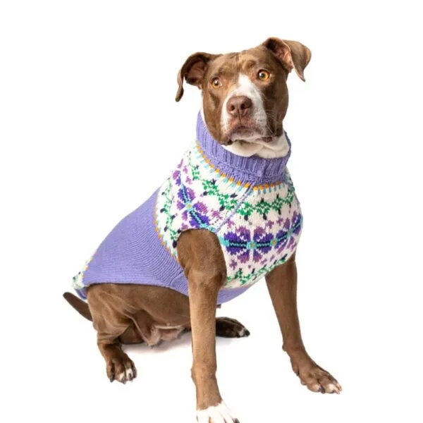 Chilly Dog Sweater Lavender Flowers