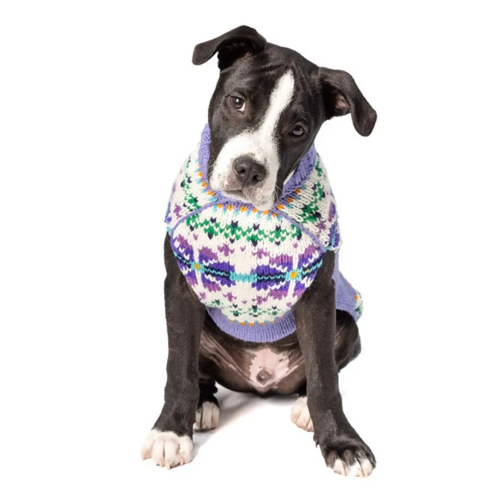 Chilly Dog Sweater Lavender Flowers