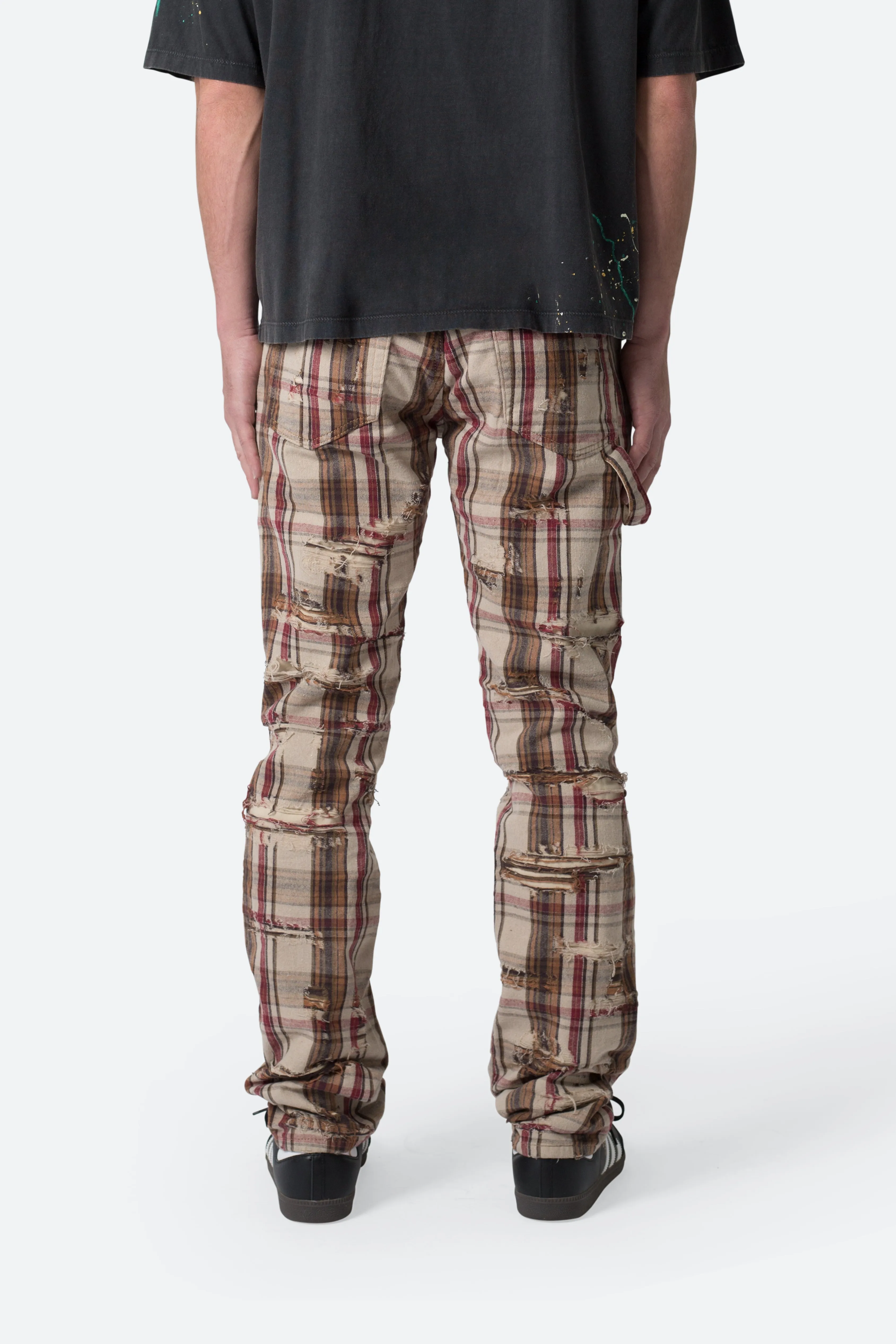 Distressed Plaid Pants - Multi