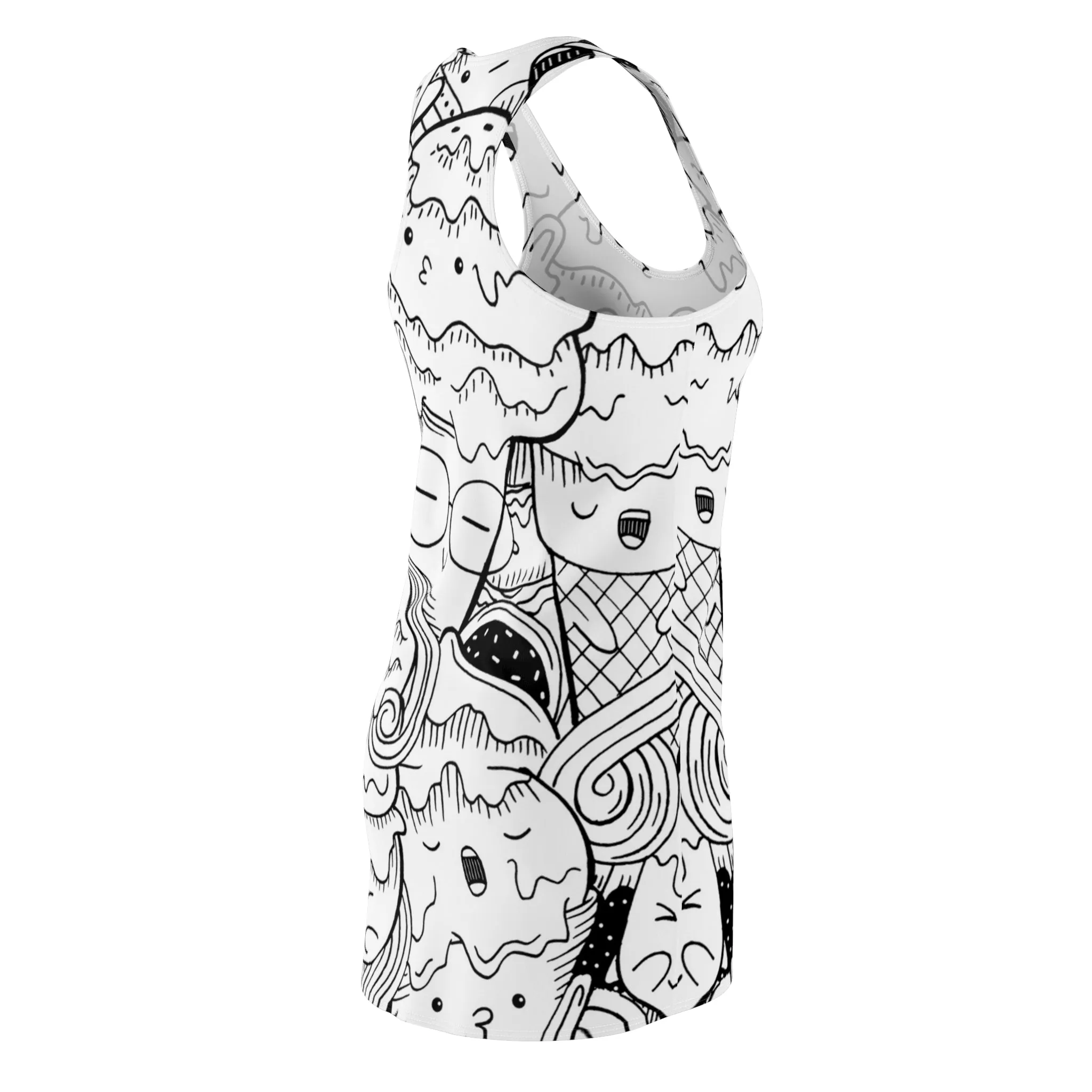 Doodle Icecream - Inovax Women's Cut & Sew Racerback Dress