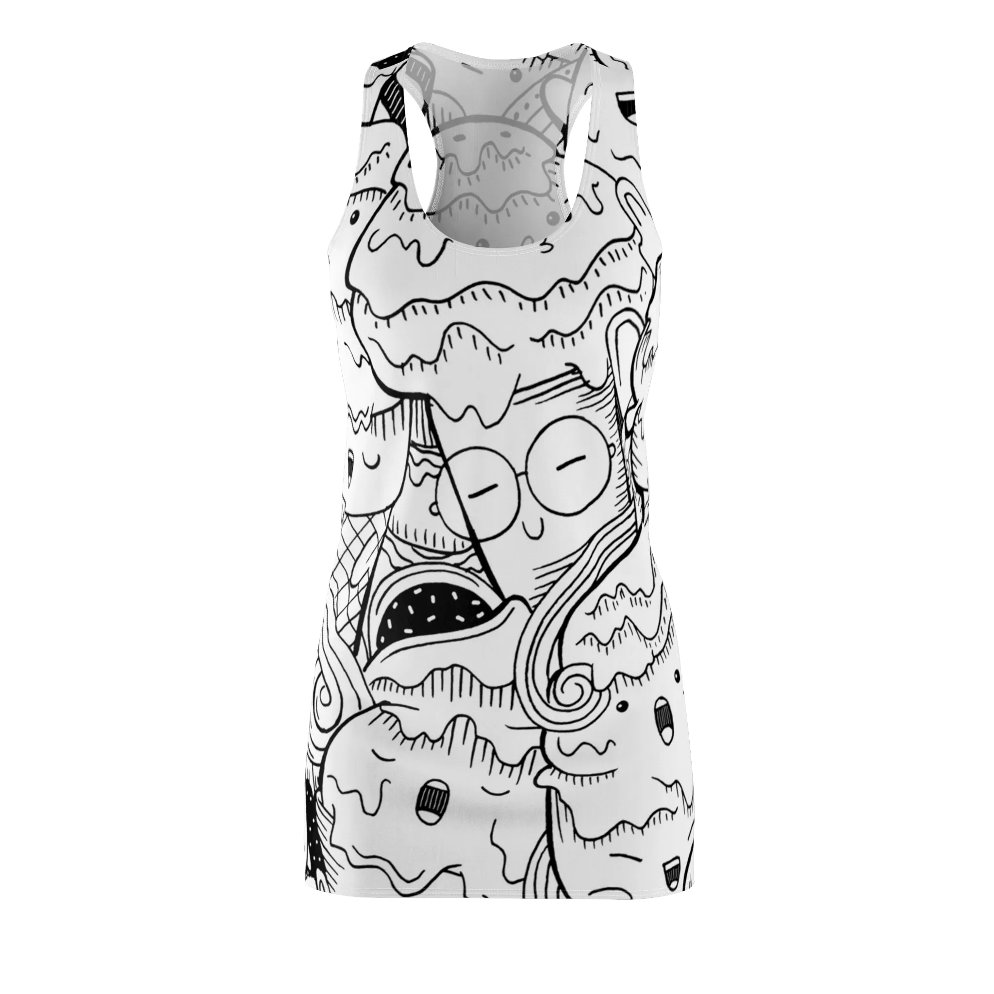 Doodle Icecream - Inovax Women's Cut & Sew Racerback Dress