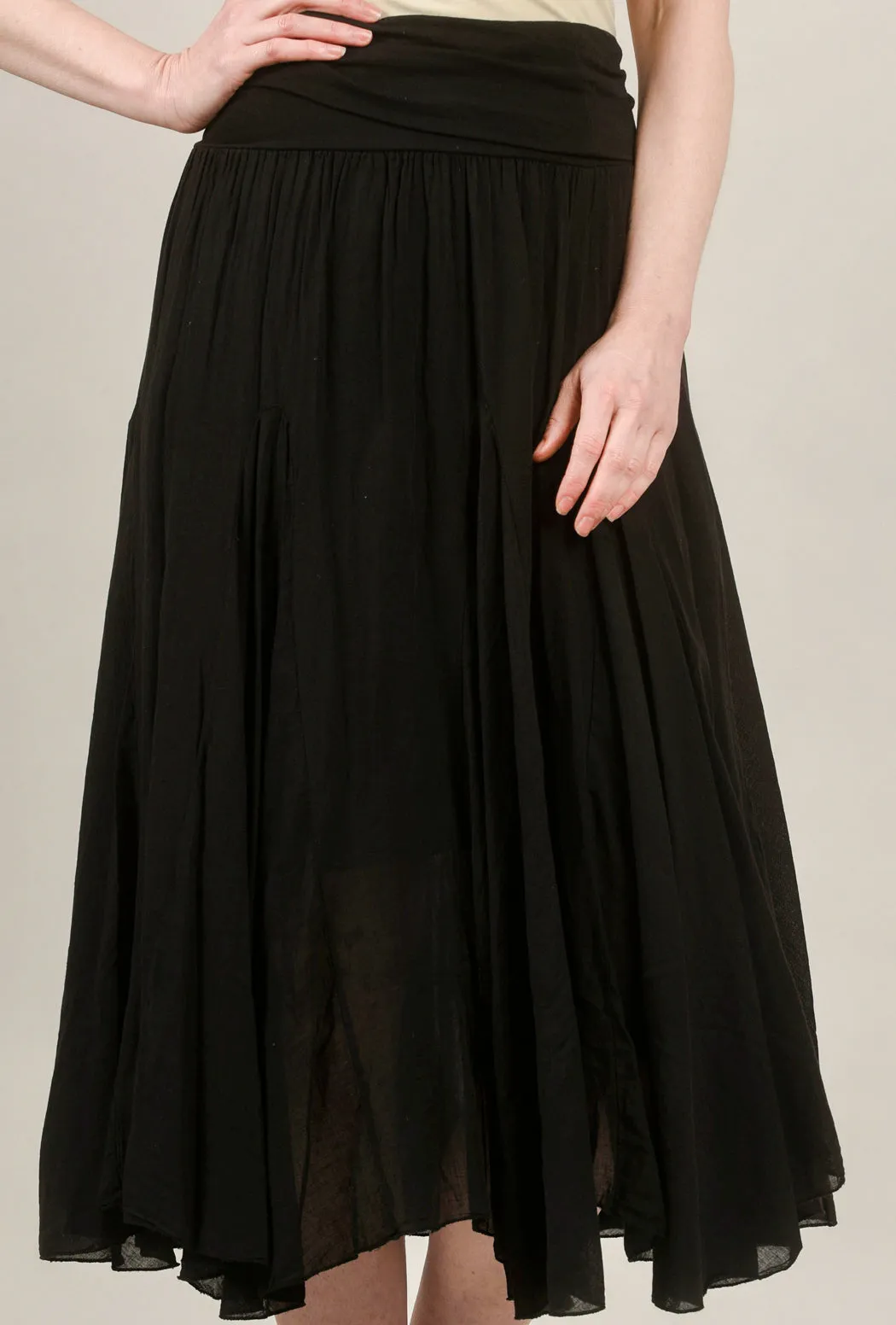 Full Midi Skirt, Black