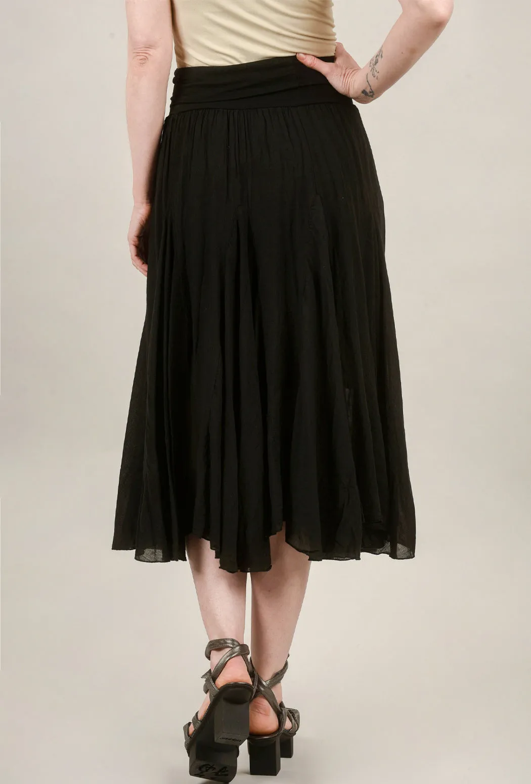 Full Midi Skirt, Black