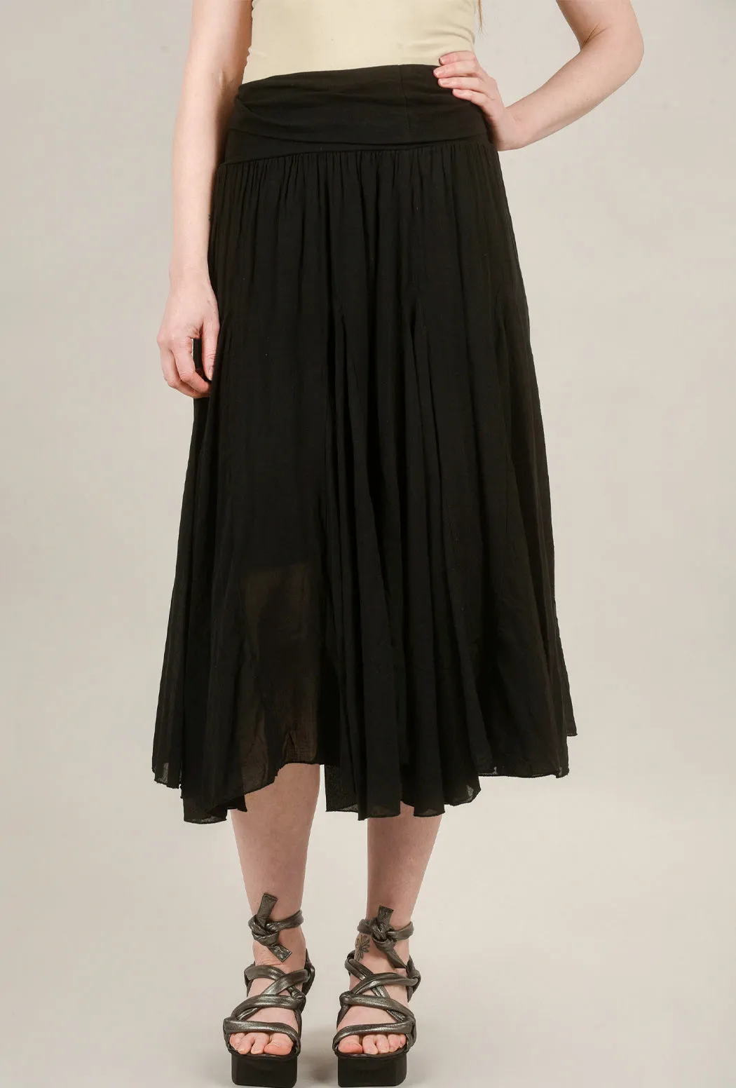 Full Midi Skirt, Black