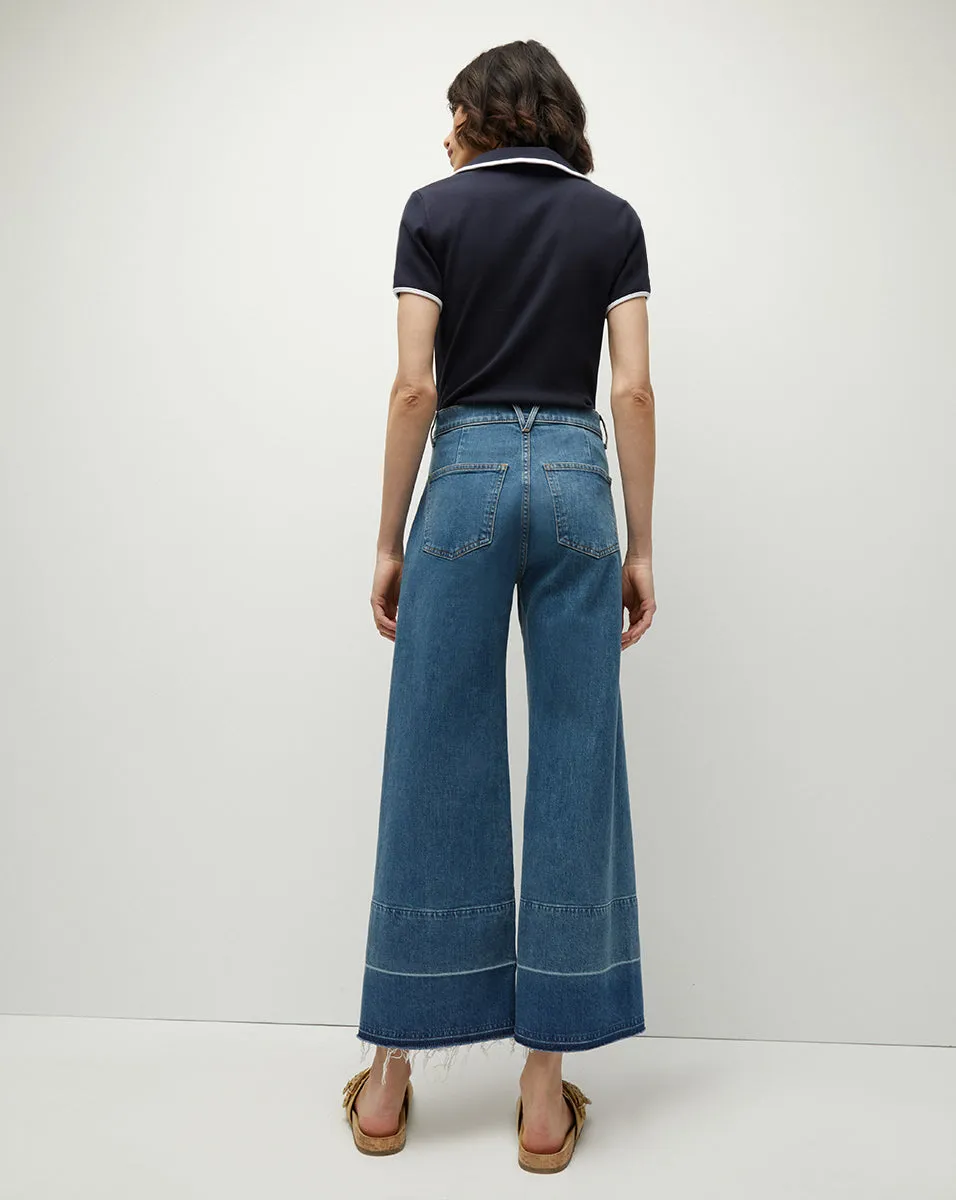 Grant Released Hem Cropped Wide-Leg Jean