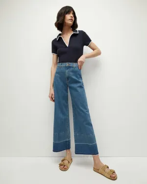 Grant Released Hem Cropped Wide-Leg Jean