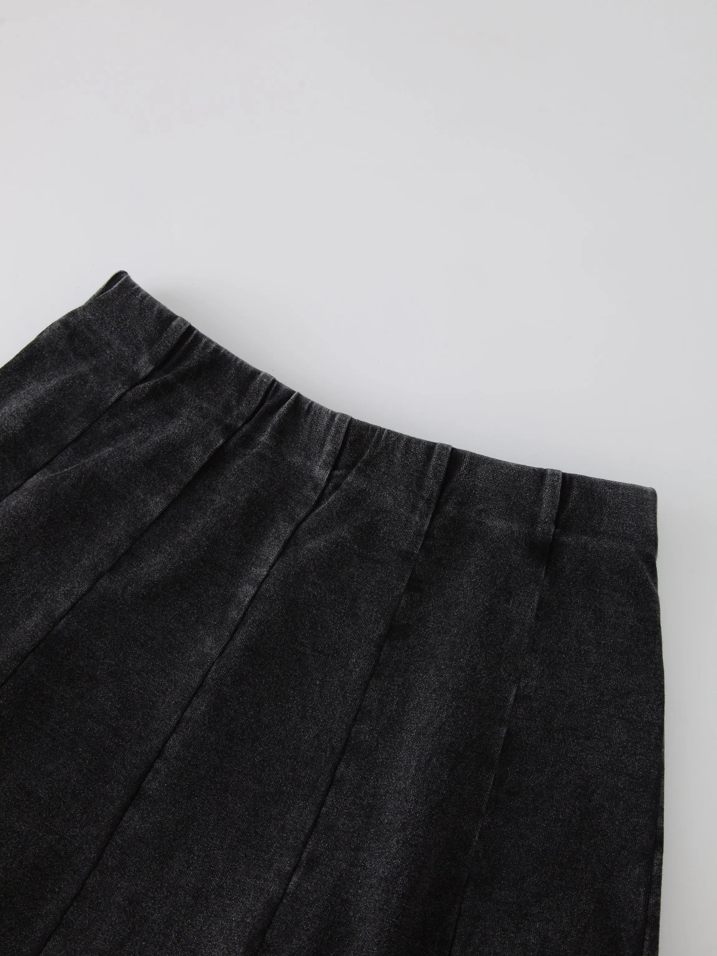 Jersey Paneled Skirt 37"-Black