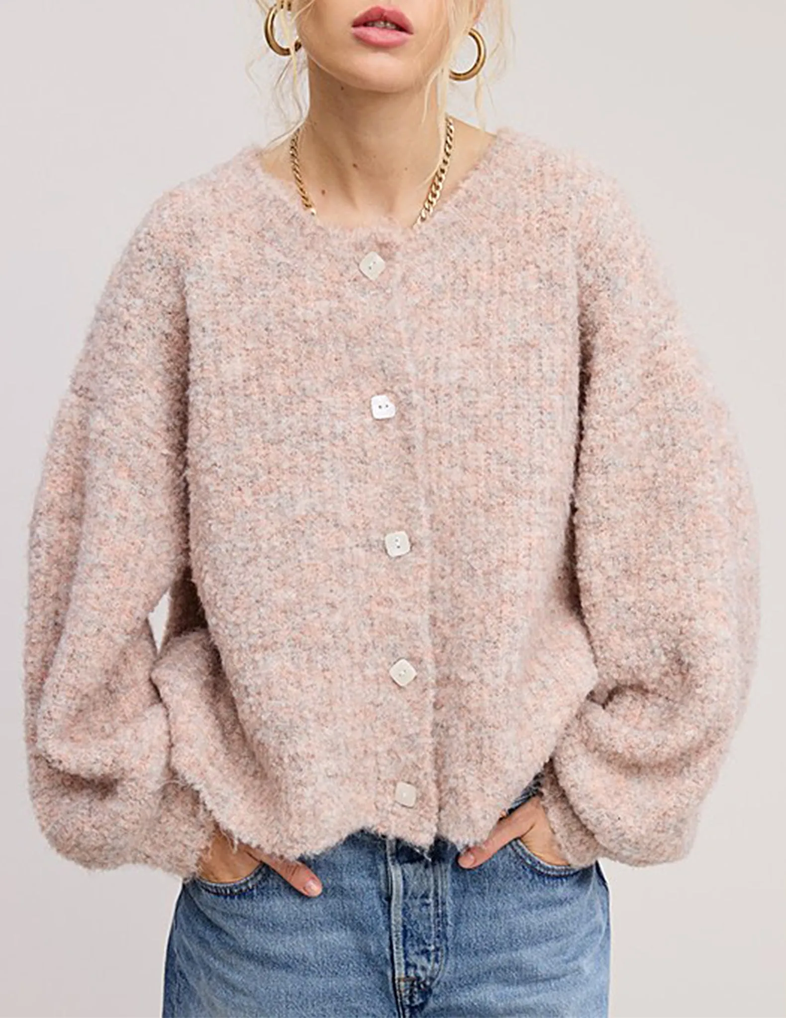 Keiko Marled Button Cardigan