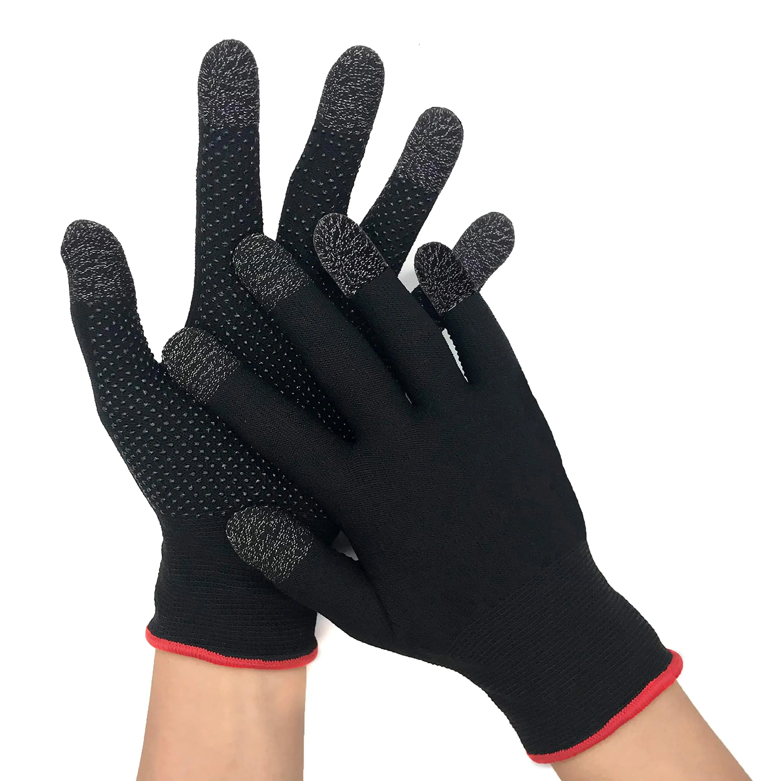 Kuber Industries Non-Slip Warm Five-Finger Touch screen Gaming Gloves (MH-TG001)- Black (Pack Of 3)