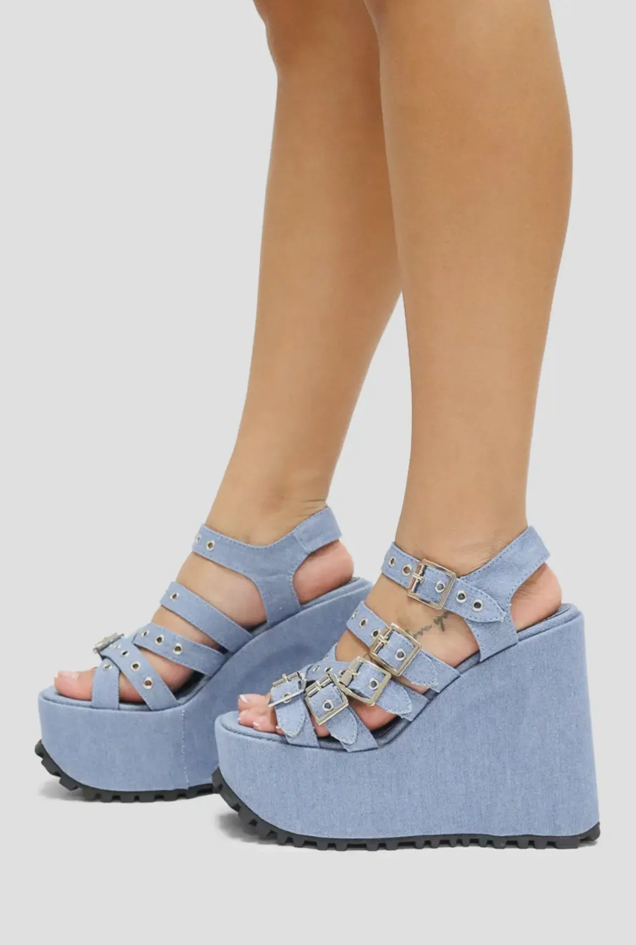 Michaela Denim Wedges