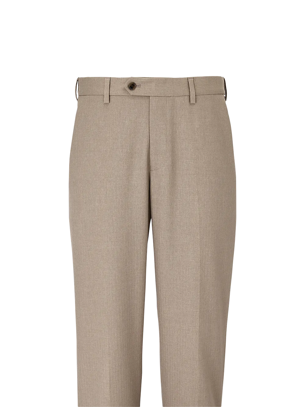 Microfiber Herringbone Flat Front Pants - Tan