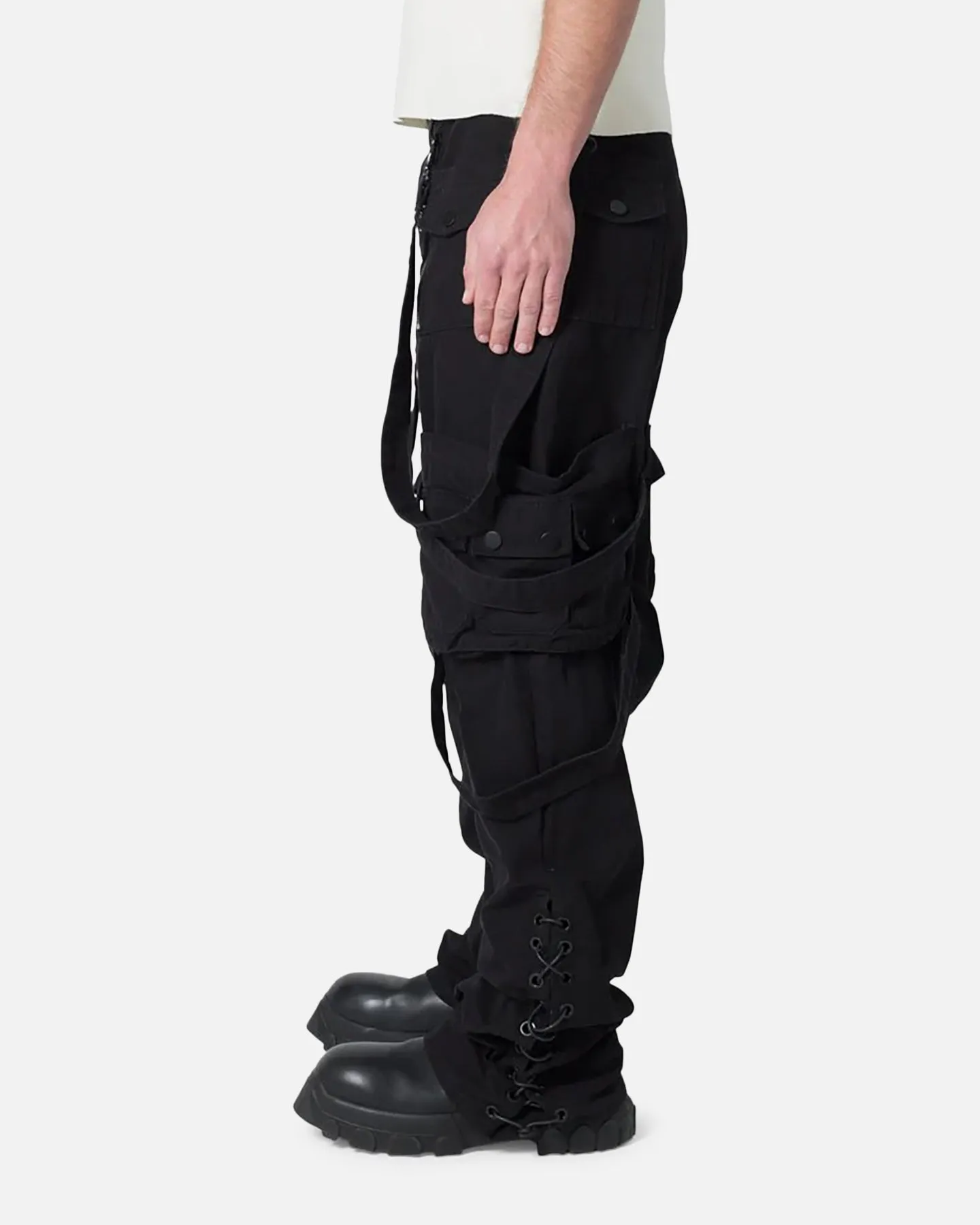 MNML Laced Up Ready Cargo Pants Black