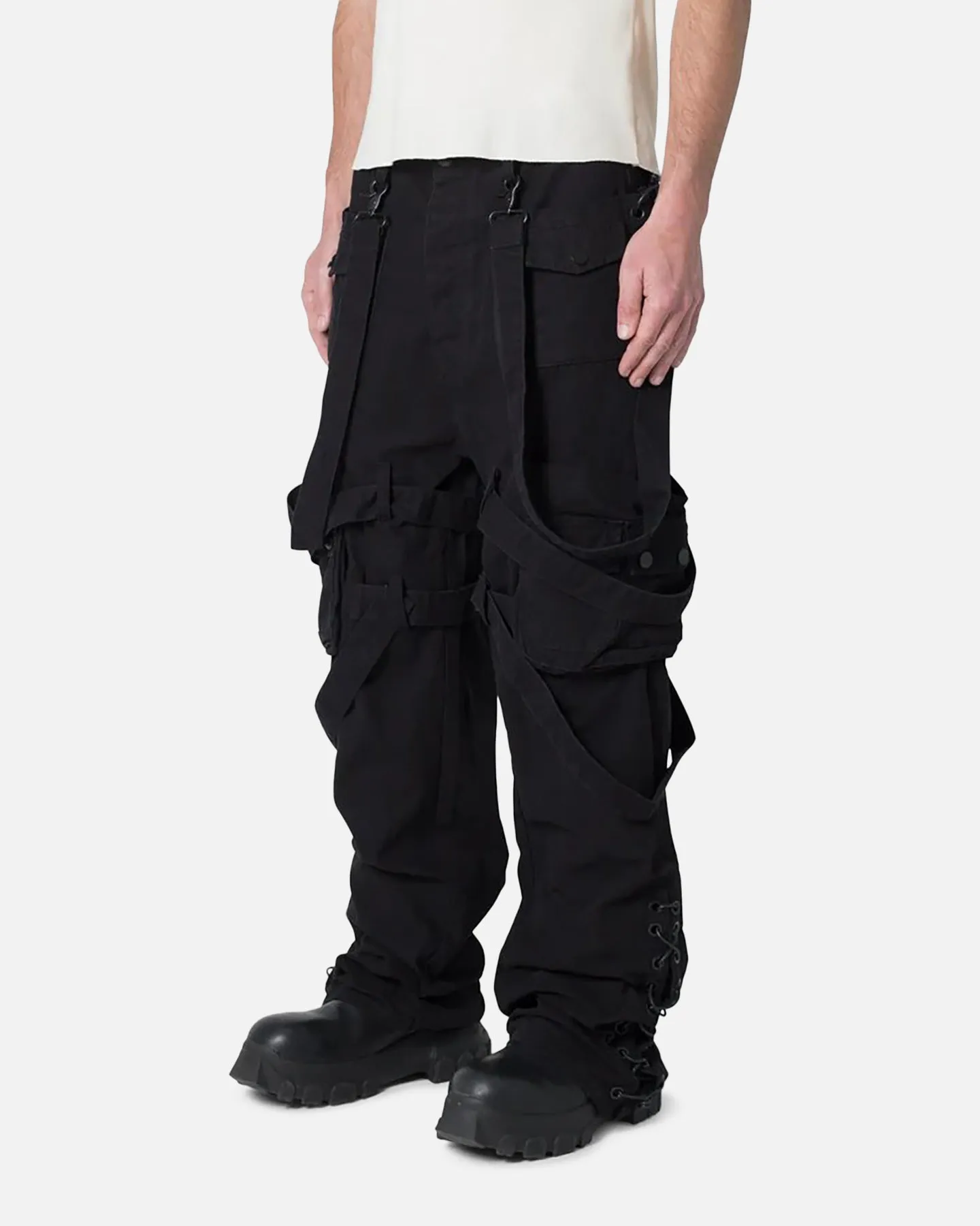 MNML Laced Up Ready Cargo Pants Black