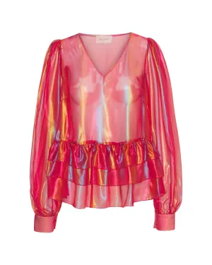 Pearl Sheer Blouse - Red