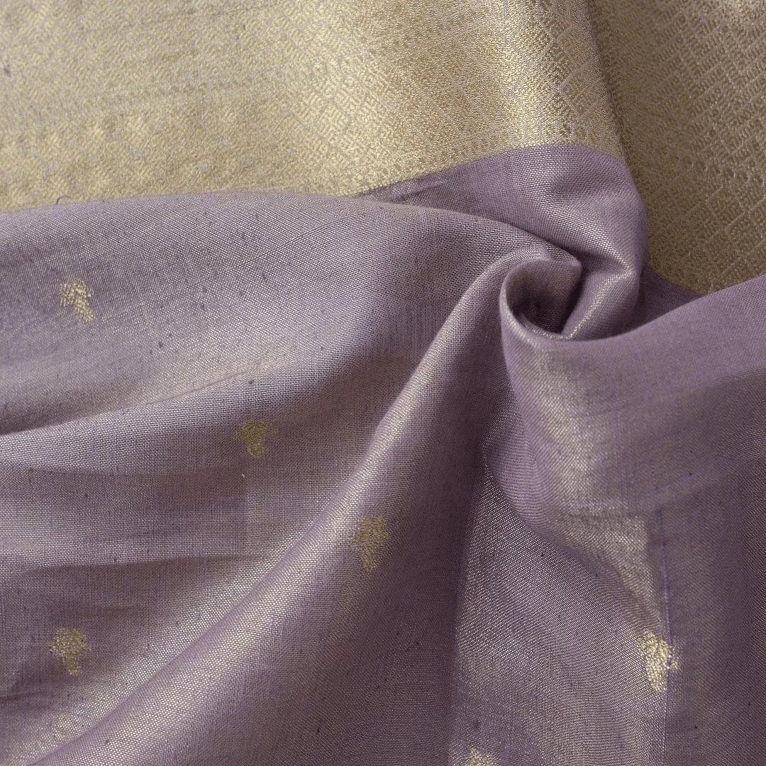 Purple Banarsi Butte Silk Fabric