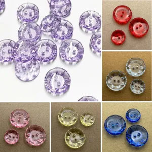 Round Clear Star Pattern 2 Hole Button