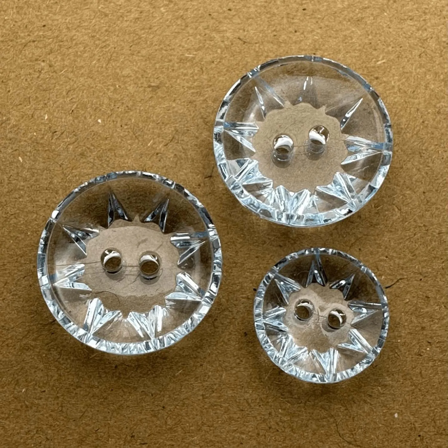 Round Clear Star Pattern 2 Hole Button