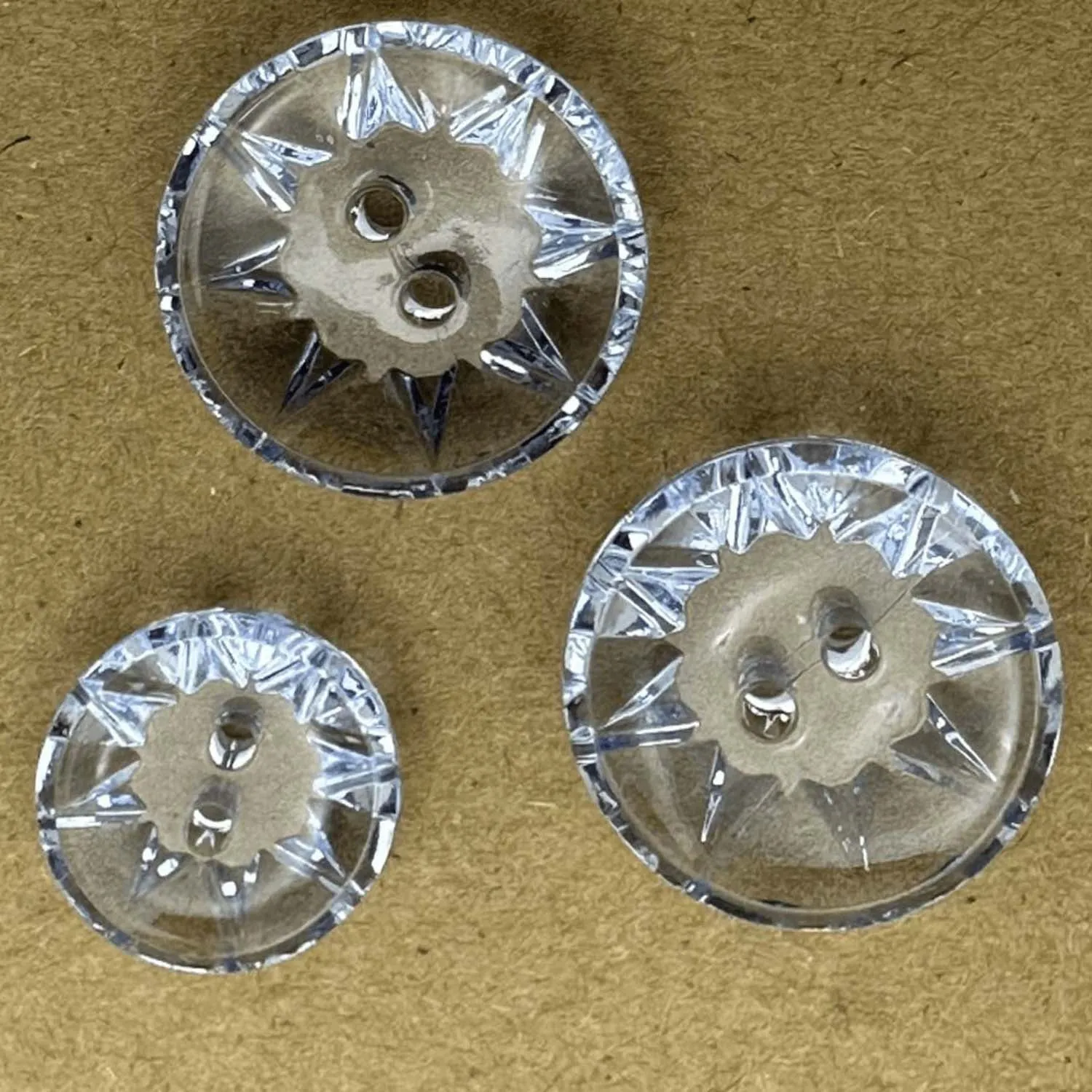 Round Clear Star Pattern 2 Hole Button