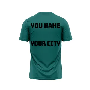 Round Neck T-Shirt With Your Name and City Name Print.