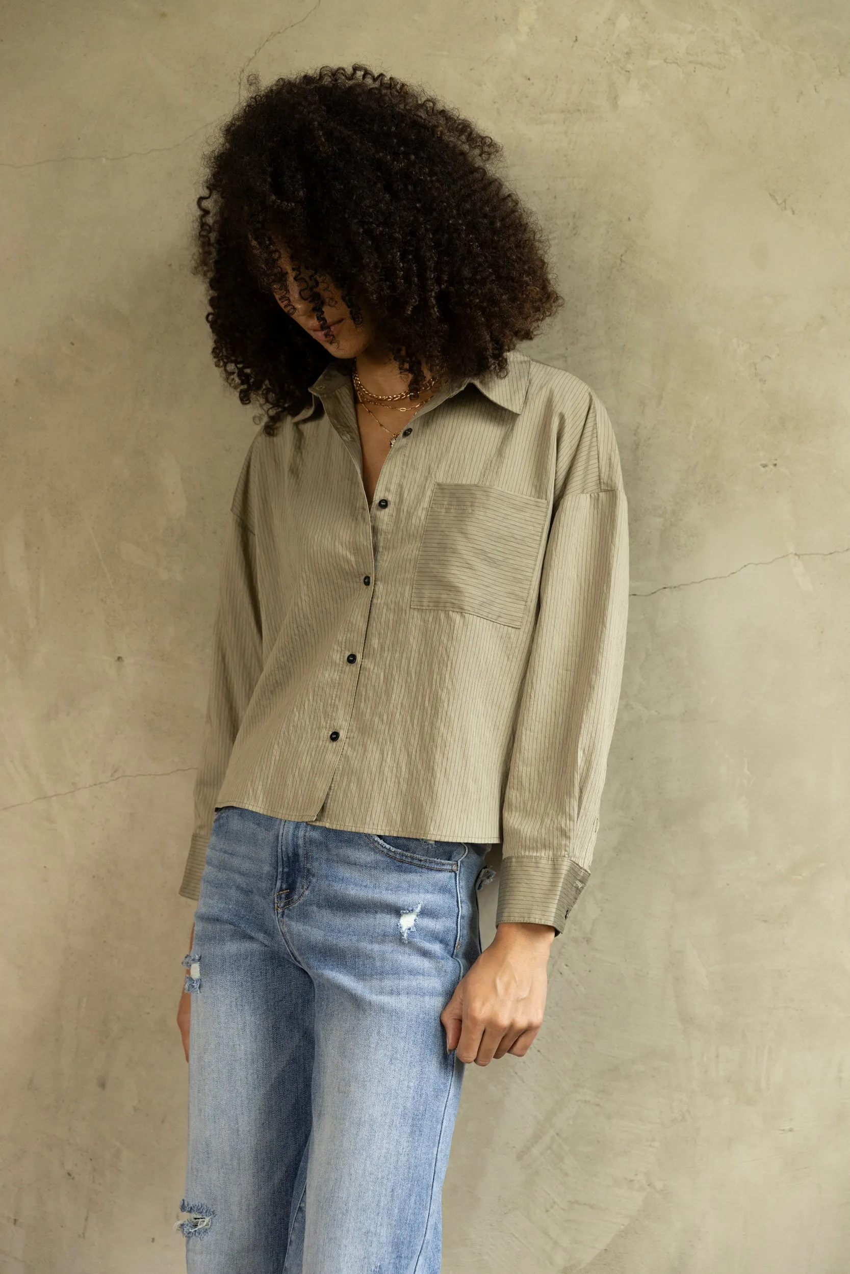 SALE - Evans Button Down Blouse