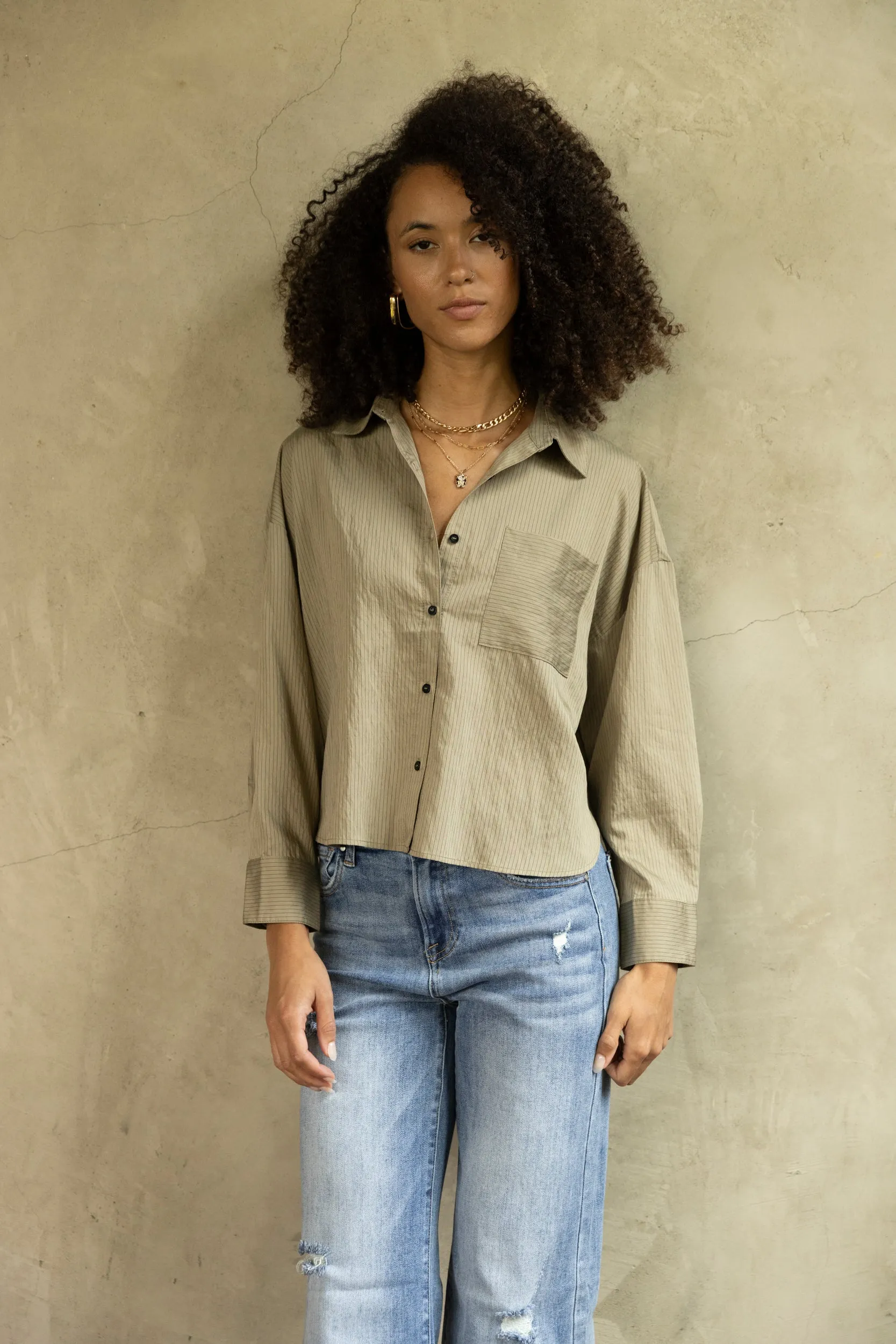 SALE - Evans Button Down Blouse