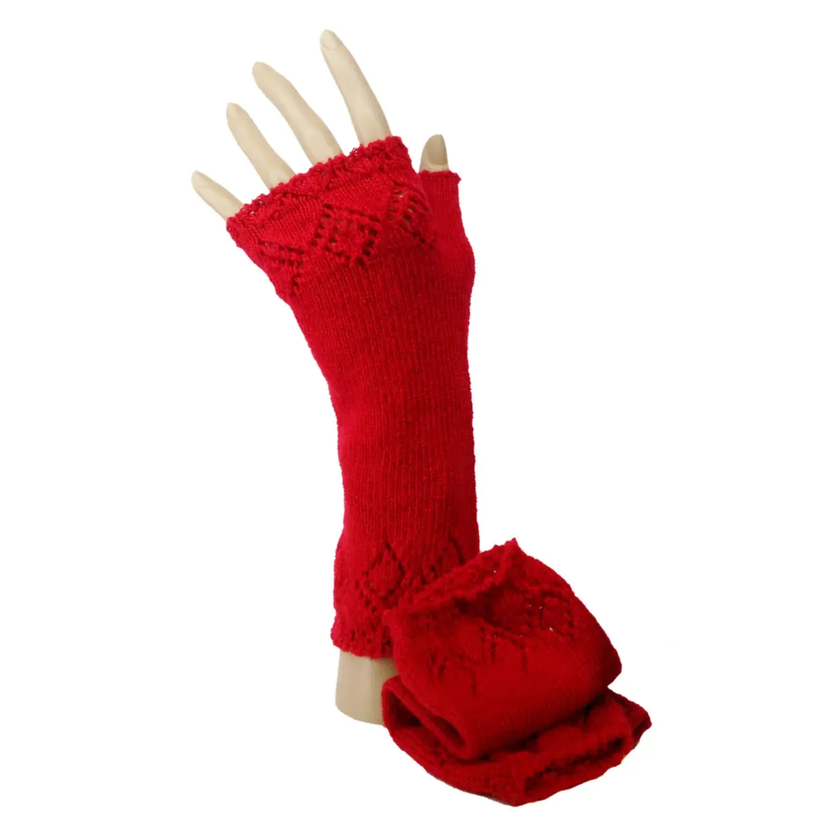 Scottish Cashmere Pointelle Wrist Warmers