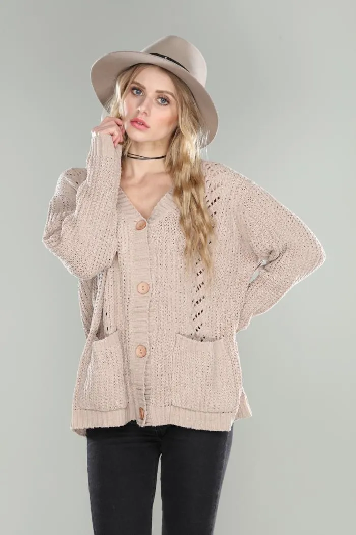 Soft Chenille Sweater Cardigan