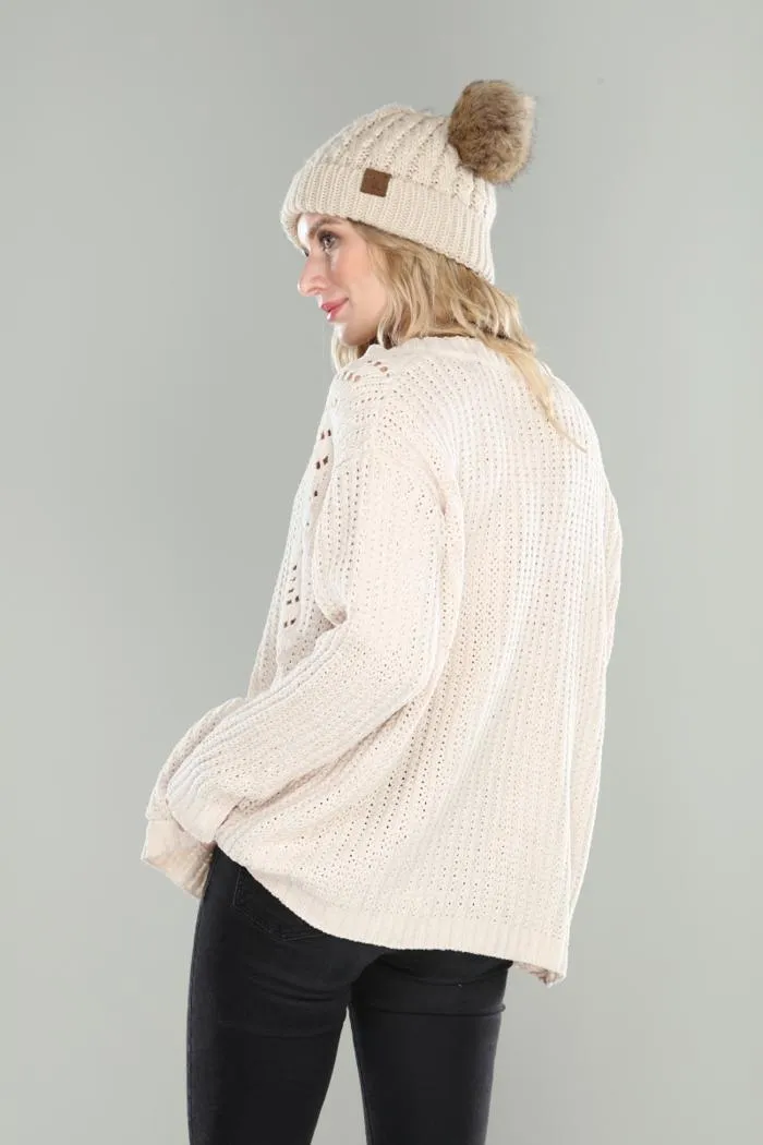 Soft Chenille Sweater Cardigan