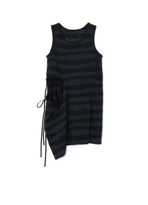 STRIPED SLEEVELESS TOP WITH RIGHT SLASH