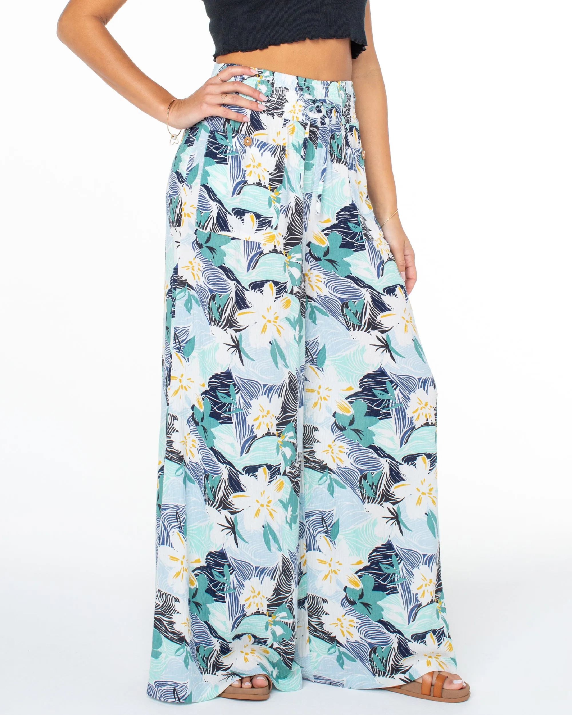 Sunset Daze Wide Leg Pants - Infinity Blue