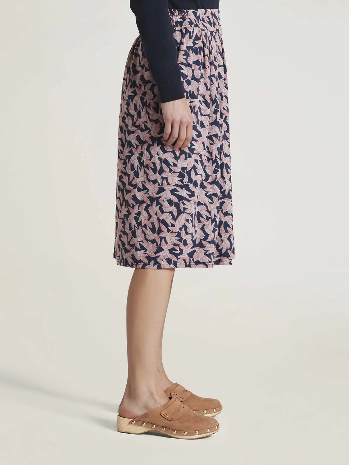 Thackery Lenzing™ EcoVero™ Printed Midi Skirt - Navy