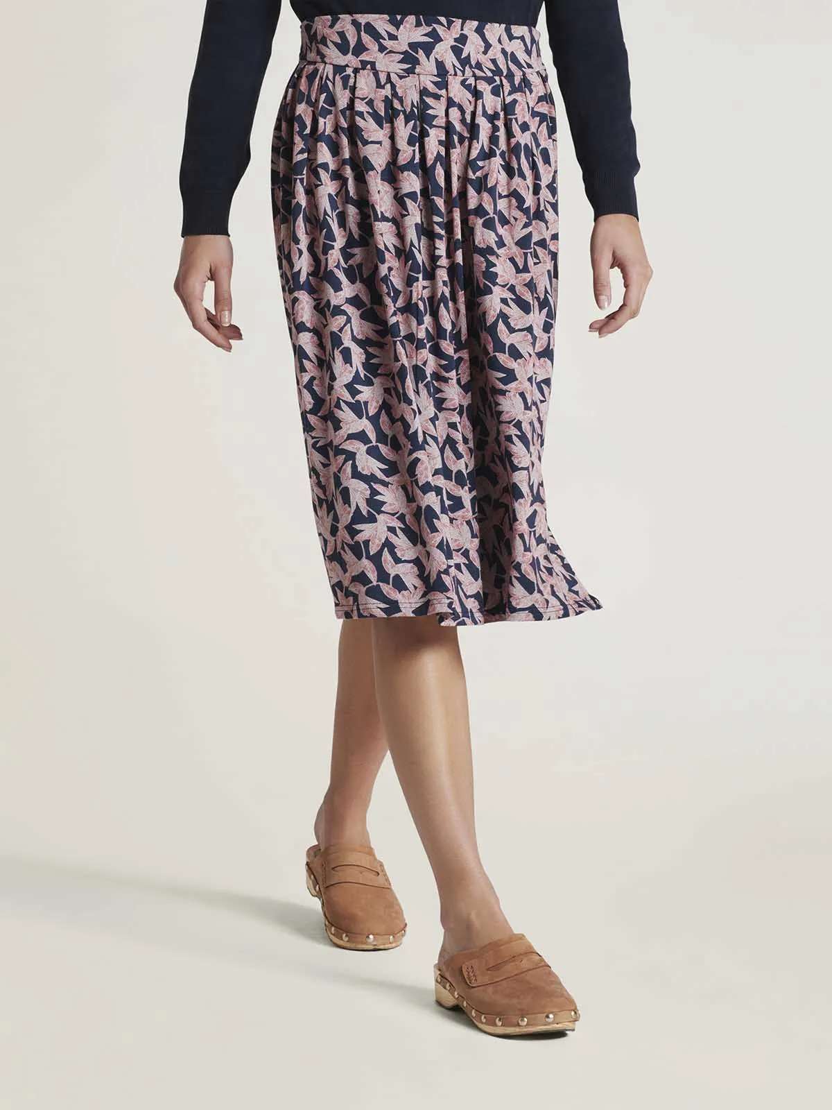 Thackery Lenzing™ EcoVero™ Printed Midi Skirt - Navy