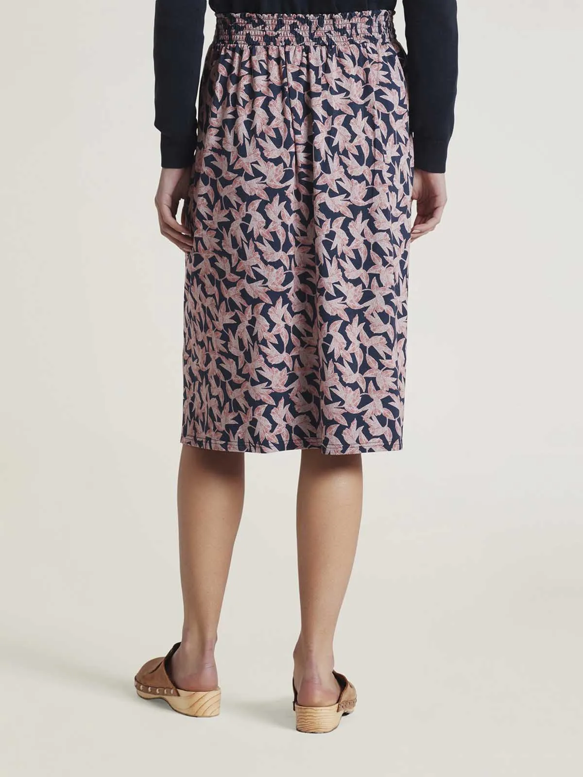 Thackery Lenzing™ EcoVero™ Printed Midi Skirt - Navy