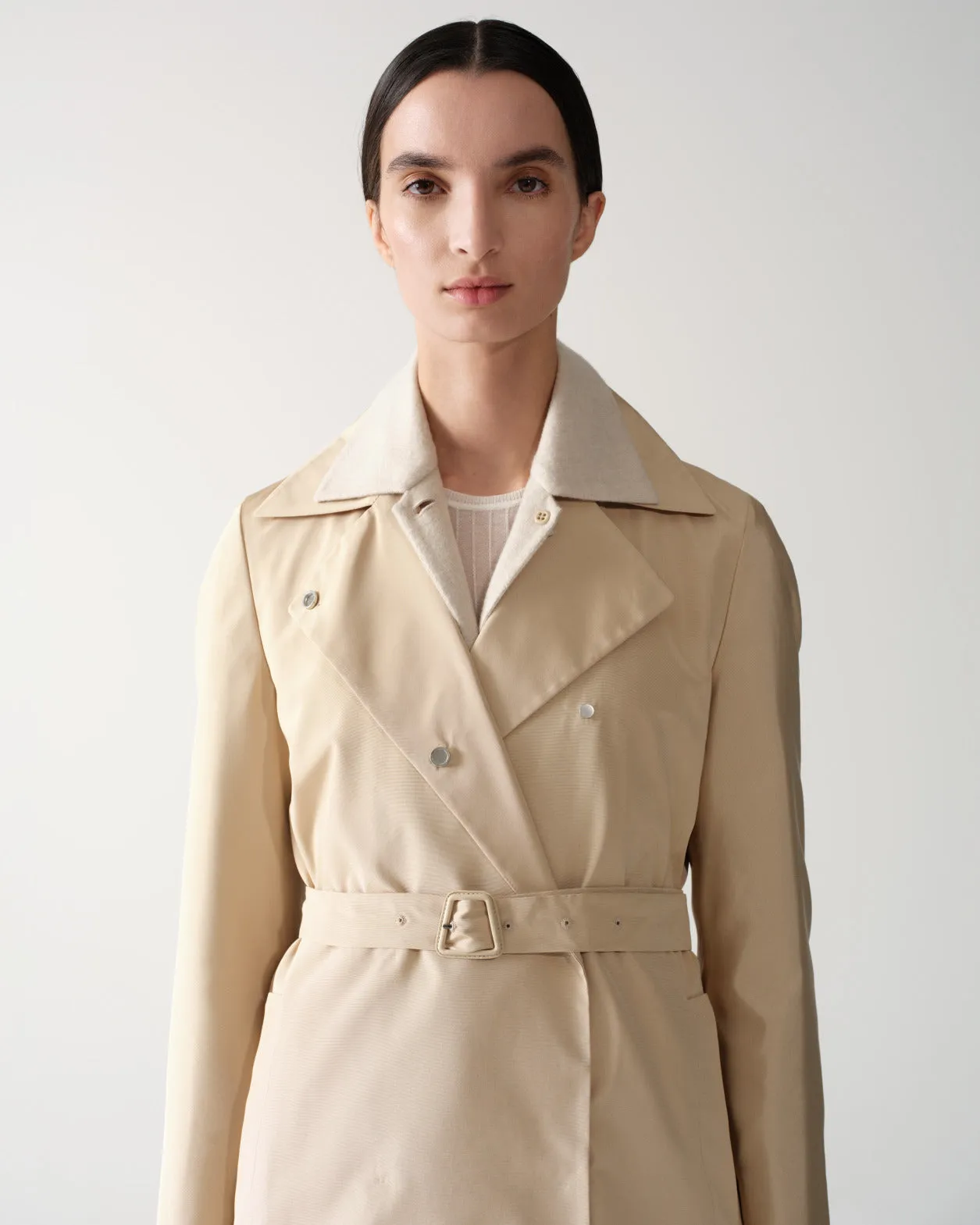 Water Repellent Silk Trench Coat