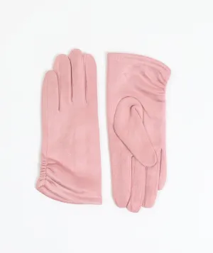 Womens Dusty Pink Suede Gloves