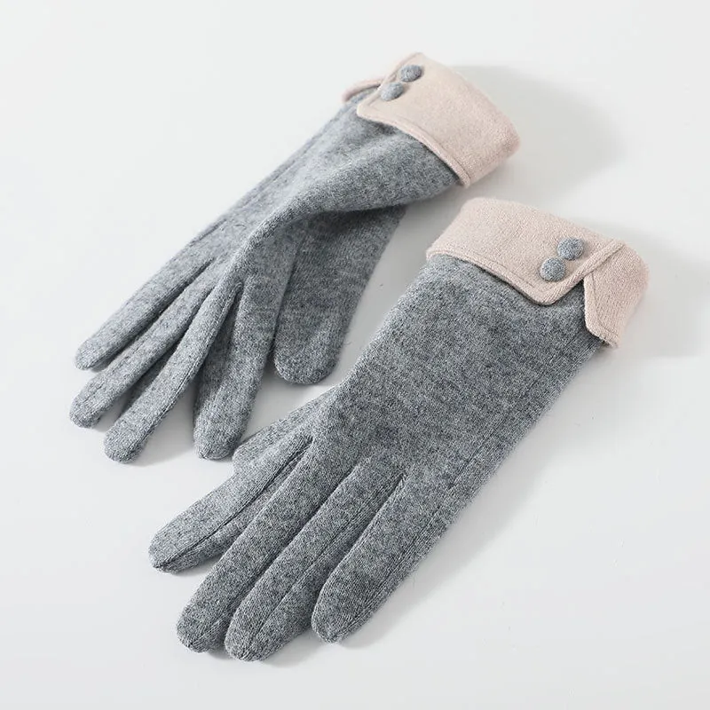 Women's Outdoor Warm Gloves With Thickened Cashmere